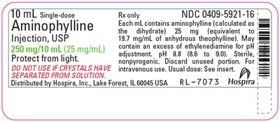 0409 5921 16 Aminophylline Vial Label